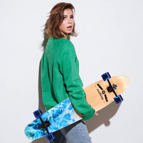  [아마존베스트]seething 42 Inch Longboard Skateboard Complete Cruiser Pintail,The Original Artisan Maple Skateboard Cruiser Pintail for Cruising, Carving, Free-Style and Downhill