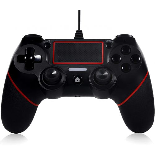  [아마존베스트]Sefitopher PS4 Wired Controller for Playstation 4/pro/Slim/PC/Laptop with Functions Such as Vibration, Colored LED Indicator, Double Vibration and Anti Slip Grip,6.5ft Cable Length