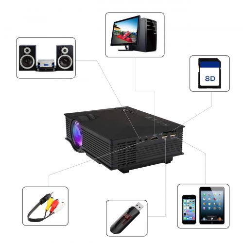  Mini WiFi Video Projector, Segaty 130” LED Wireless Home Video Projector 1200 Lumens Home Theater Projector Support 1080P Display Home Min Video Projector for Smartphone Laptop Xbo
