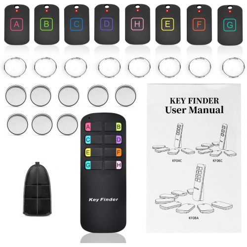  [아마존베스트]Segauin Key Finder Locator,Item Tracker Wireless RF Item Locator with Letters,Key Tracker with 85DB Loud Beeping Sound and 115 Feet Remote Control,8 Receivers,Anti-Lost Tags and Keychains