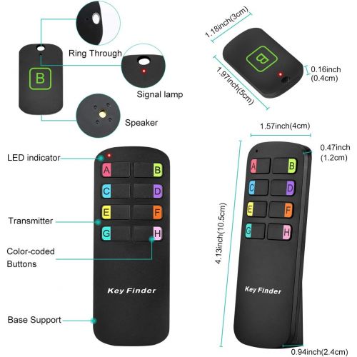  [아마존베스트]Segauin Key Finder Locator,Wireless RF Item Locator with Letters Key Tracker with 85DB Loud Beeping Sound and 115 Feet Remote Control 8 Receivers Anti-Lost Tags and Keychains