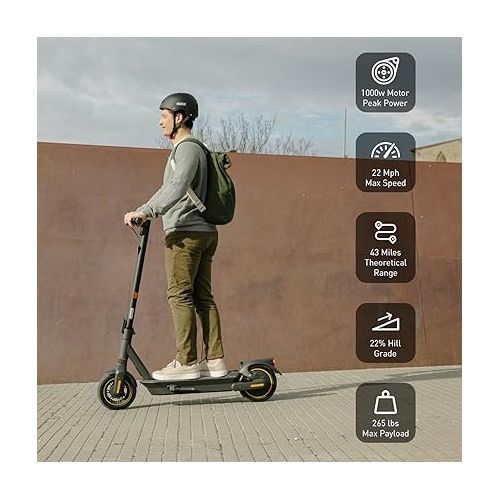  Segway Ninebot MAX Foldable Electric Scooter, Power by 350W/450W Motor, Long Miles Range, 18.6/22 mph, Dual Suspension (MAX G2 Only), Commuter Scooter for Adults, UL-2271 2272 Certified