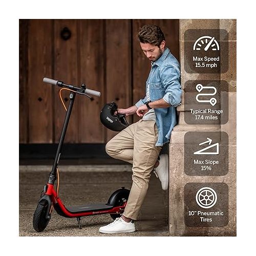  Segway Ninebot D18W/D28U Foldable Electric Scooter, Power by 250W/300W Motor, 11.2/17.4mi Range & 15.5 mph, 10