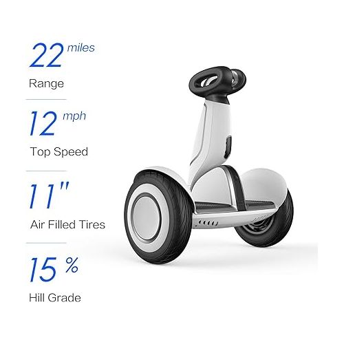  Segway Ninebot S Plus Smart Self-Balancing Scooter, Up to 22 Miles Range & 12.5 mph, Intelligent Lighting, Remote Control and Auto-Following Mode, UL-2272 Certified