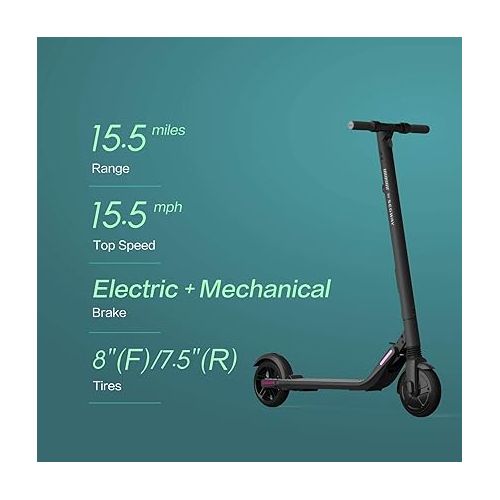  Segway Ninebot ES2/ ES3 Plus/ES4 Foldable Electric Scooter, 15 & 28mi Range, 15.5 & 19mph Max. Speed, w/t 300W Motor, Dual Suspension, External Battery, UL-2271 2272 Certified