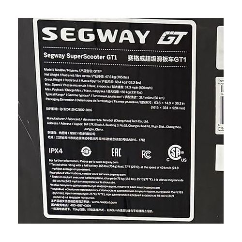  Segway Ninebot GT1/GT2 SuperScooter, Up to 43.5/55.9 Mi Long Range, 37.3/43.5 MPH Max. Speed, w/t Dual Suspension and Brakes, Cruise Control, Electric Scooter Adults, UL-2272 Ceritfied