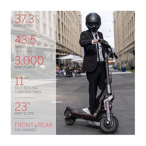  Segway Ninebot GT1/GT2 SuperScooter, Up to 43.5/55.9 Mi Long Range, 37.3/43.5 MPH Max. Speed, w/t Dual Suspension and Brakes, Cruise Control, Electric Scooter Adults, UL-2272 Ceritfied