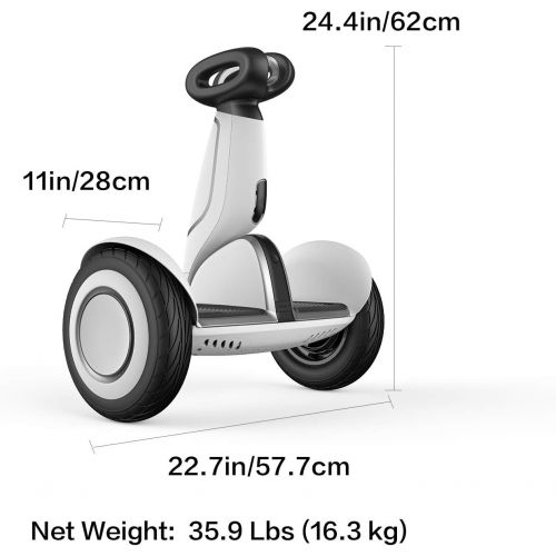  Segway Ninebot S-Plus Smart Self-Balancing Electric Scooter with Intelligent Lighting and Battery System, Remote Control and Auto-Following Mode, White