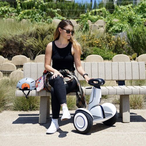  Segway Ninebot S-Plus Smart Self-Balancing Electric Scooter with Intelligent Lighting and Battery System, Remote Control and Auto-Following Mode, White