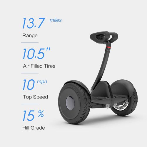  Segway Ninebot S Smart Self-Balancing Electric Scooter with LED light, Portable and Powerful, White and Black