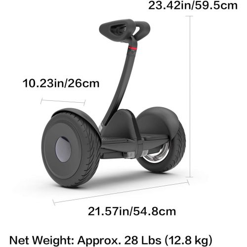  Segway Ninebot S Smart Self-Balancing Electric Scooter with LED light, Portable and Powerful, White and Black