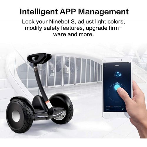  Segway Ninebot S Smart Self-Balancing Electric Scooter with LED light, Portable and Powerful, White and Black