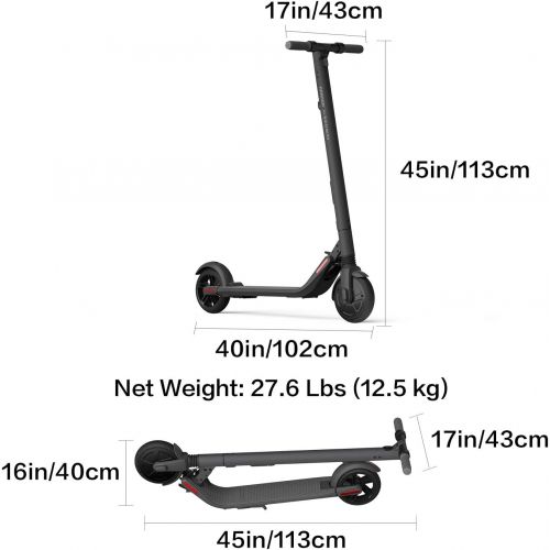  Segway Ninebot ES2 Electric Kick Scooter, Lightweight and Foldable, Upgraded Motor Power, Dark Grey