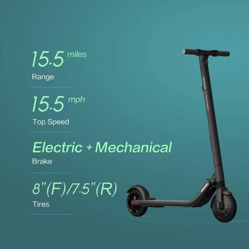  Segway Ninebot ES2 Electric Kick Scooter, Lightweight and Foldable, Upgraded Motor Power, Dark Grey