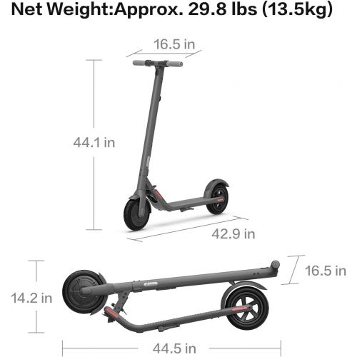  [아마존베스트]Segway Ninebot E22 Electric Kick Scooter, Upgraded Motor Power, 9-inch Dual Density Tires, Lightweight and Foldable, Dark Grey