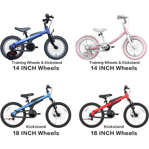  Segway Ninebot Kids Bike for Boys and Girls, 14 inch with Training Wheels, 14 18 inch with Kickstand, Pink Blue Red