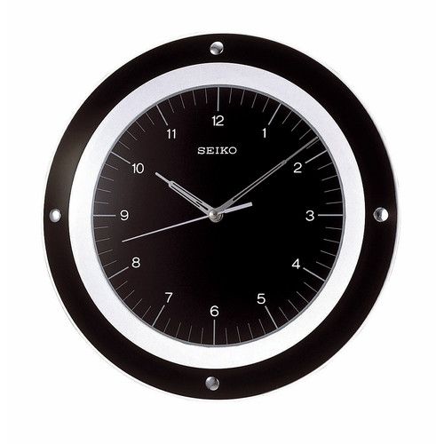 세이코 Seiko White Quiet Sweep Floating Wall Clock