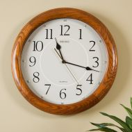 Seiko Brown Oak Quiet Sweep 13-in. Wall Clock