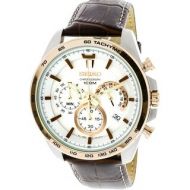 Seiko Mens SSB306 Silver Leather Japanese Chronograph Diving Watch by Seiko