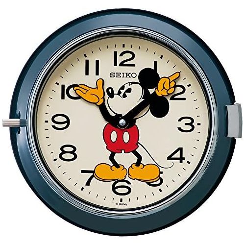 세이코 Seiko SEIKO CLOCK Disney Mickey Mouse quartz wall clock (steel-blue paint) FS504L