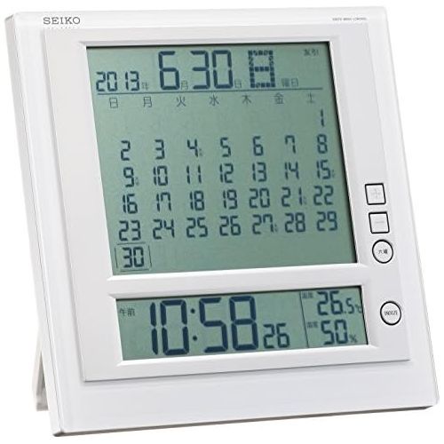 세이코 Seiko CLOCK clock hanging clock table clock combined monthly calendar function Rokujdisplay digital radio alarm clock SQ422W
