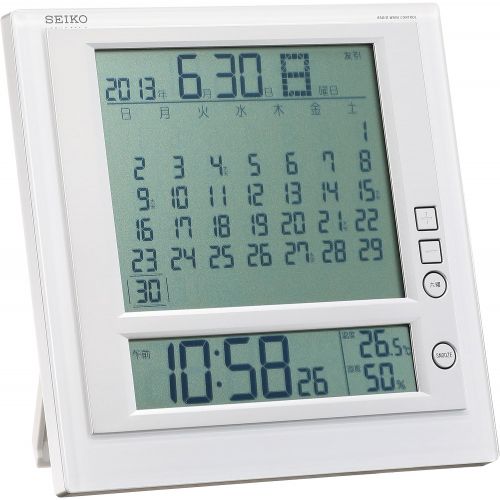 세이코 Seiko CLOCK clock hanging clock table clock combined monthly calendar function Rokujdisplay digital radio alarm clock SQ422W