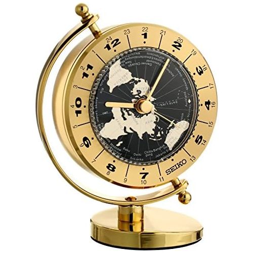 세이코 Seiko Desk and Table World Time Clock Solid Brass Case
