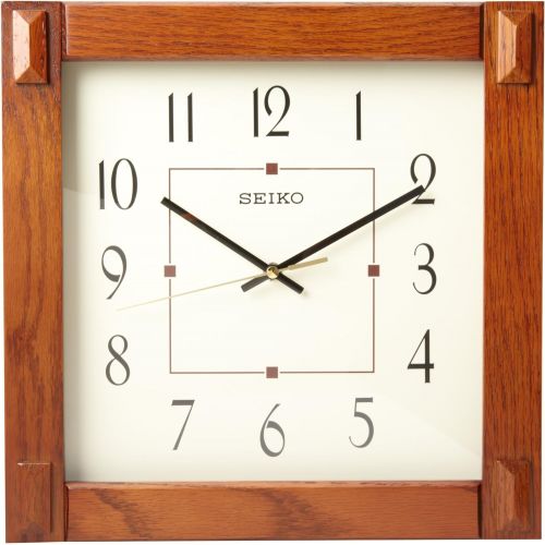 세이코 Seiko Wall Clock With Dark Brown Case