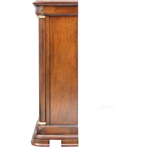 세이코 Seiko Mantel Chime with Pendulum Clock Brown Alder Case Ornamental Dial