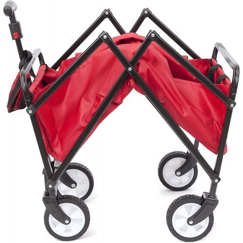  SEINA Seina Heavy Duty Compact Folding 150 Pound Capacity Outdoor Utility Cart, Red