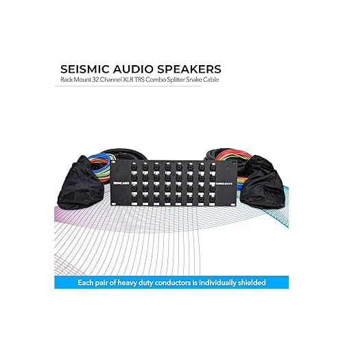  Seismic Audio Speakers Rack Mount 32 Channel XLR TRS Combo Splitter Snake Cable, 5’ And 15’ XLR Trunks, 32 Channel Splitter
