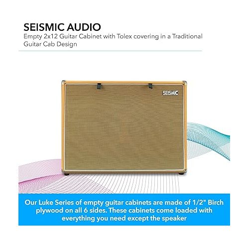  Seismic Audio - 212 GUITAR SPEAKER CABINET EMPTY - 7 Ply Birch - 12