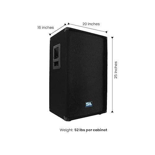  Seismic Audio Speakers Pair of 15” Speakers, PA/DJ Speakers, PRO Audio, 700 Watts Speakers