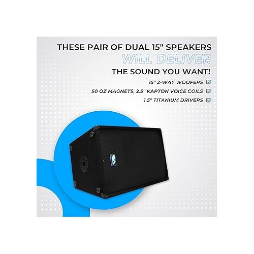  Seismic Audio Speakers Pair of 15” Speakers, PA/DJ Speakers, PRO Audio, 700 Watts Speakers