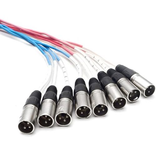  Seismic Audio Speakers 8 Channel XLR Snake Cables, Pro Audio Snake Cables, 10 Foot, Multiple Colored Coded Cables