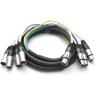 Seismic Audio - 4 Channel XLR Snake Cable - 10 Feet Long - Pro Audio Snake for Live Live, Recording, Studios, and Gigs - Patch, Amp, Mixer, Audio Interface 10'