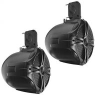 Seismic Audio - SA-WT80B - Pair of 300 Watt 8 Inch 2-Way Black Wakeboard Tower Speakers - 600 Watt Marine Speaker System