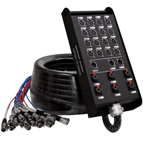  Seismic Audio - SAPSNS-16-3x6x50-16 Channel 50 Snake Cable (Compatible with PreSonus 16.4.2 Digital Mixer) - 16 XLR Inputs, 3 XLR Outputs, 6 TRS 1/4 Outputs