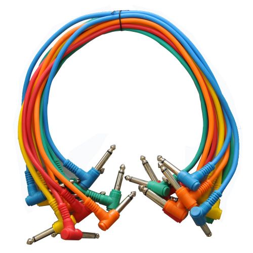  SEISMIC AUDIO - SARAPC1.5-10 Pack 18 TS 1/4 Right Angle Patch Cables