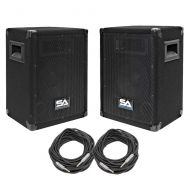 Seismic Audio - SA-8-PKG33 - Pair of 8 DJ Speakers with two 50 Speaker Cables - 8 Inch DJ Loudspeakers Club Speakers: Musical Instruments
