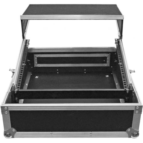  Seismic Audio - SATAC2x10 - Heavy Duty 2 Space ATA Rack Case with 10U DJ Mixer Top and Laptop Shelf - Pro Audio DJ Rack with Sliding Shelf: Musical Instruments