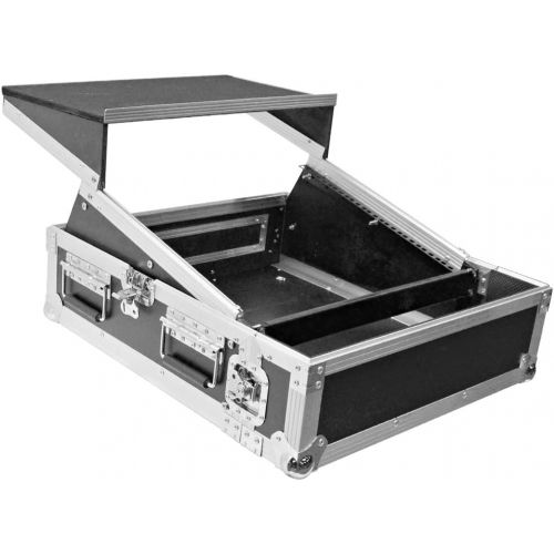  Seismic Audio - SATAC2x10 - Heavy Duty 2 Space ATA Rack Case with 10U DJ Mixer Top and Laptop Shelf - Pro Audio DJ Rack with Sliding Shelf: Musical Instruments