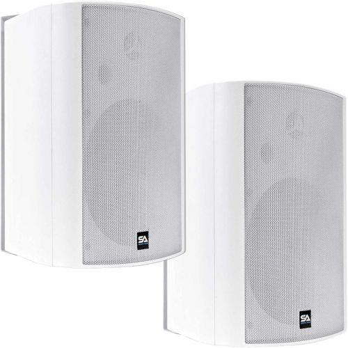  Seismic Audio - SA-IOHS6W-BT - Pair of 6.5 Inch 2-Way Indoor/Outdoor Bluetooth Speakers - 400 Watts White