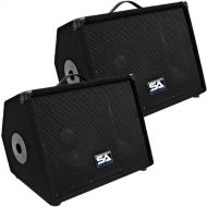 [아마존베스트]Seismic Audio Pair of 10 Floor Monitors Studio, Stage, or Floor use - PA/DJ Speakers - Bar, Band, Karaoke, Church, Drummer use