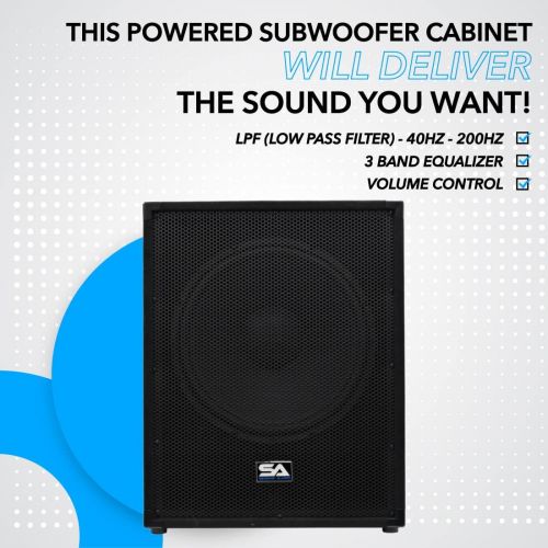  [아마존베스트]Seismic Audio - Aftershock-18 - Powered PA 18 Subwoofer Speaker Cabinet