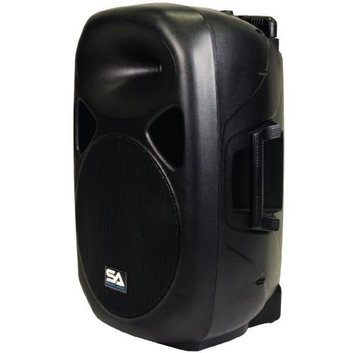  Seismic Audio - RSG-15 - Powered 15 PA Speaker Rechargeable with 2 Wireless Mics, Remote, Bluetooth, Easy Transport - Tailgate Karaoke Speaker