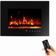 Sekey Home Electric Fireplace, Decorative Fireplace, Wall Fireplace with Fan Heater, Thermostat, Weekly Timer, LED Lighting, 3D Flame Effects, 7 Flame Colours, Remote Control, Quie