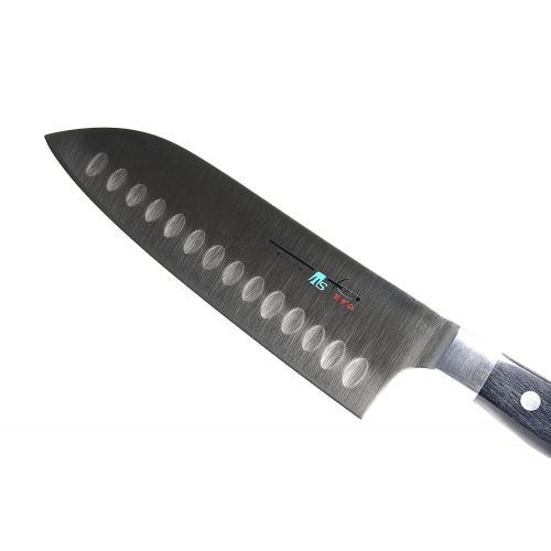  Seki japan Seki Japan Utility Chef Kitchen Knife, Japanese Santoku Knife, AUS-8 High Carbon Stainless Steel, Granton Edge Forged Knife, 6.7 inch (170mm)