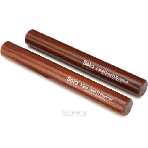  Sela 2-tone Rosewood Claves - 25mm