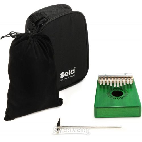  Sela SE243 Mahogany Kalimba 10-key - Green Finish